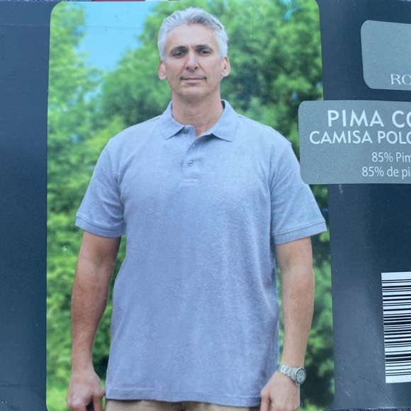 Royal Class Men's Pima Cotton/Viscose Polo Non-Roll Callar ~ Size: Small - Picture 3 of 4